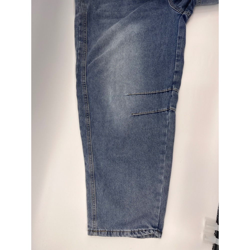 High-Waist Women's Denim Overalls in Blue - Picture 6 of 8
